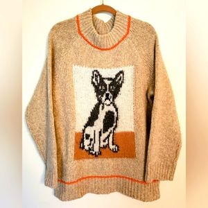 aerie Boston terrier dog character sweater size large